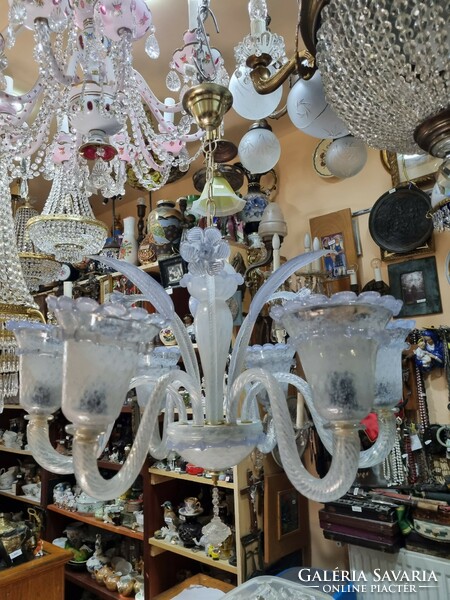 Old renovated Murano crystal chandelier