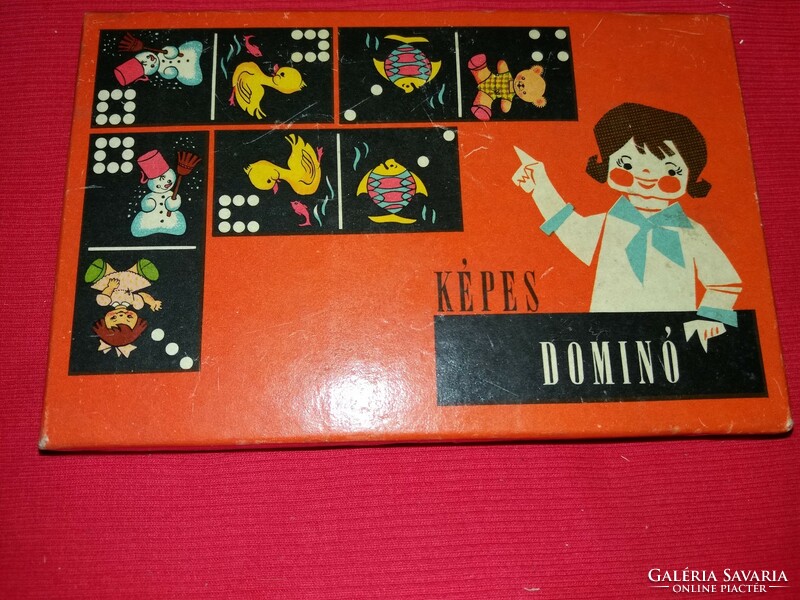 Old Hungarian playing card factory with picture domino box, flawless, collectors as shown in the pictures