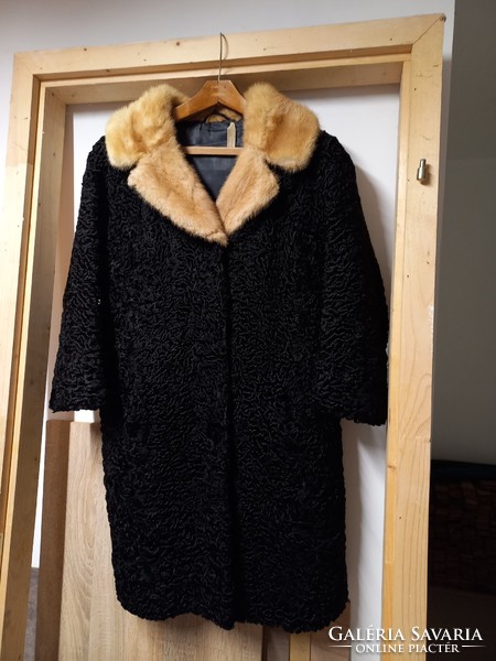 Persian fur coat with mink collar