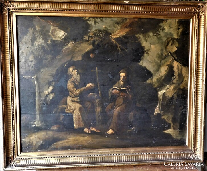 N5. Unknown 18th century painter: meeting of St. Antal and St. Francis