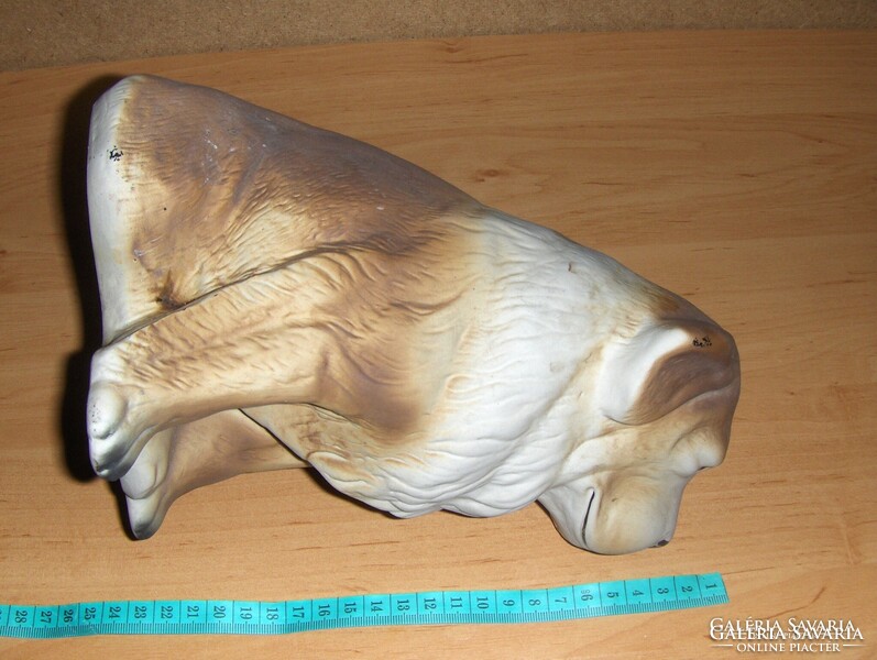 Marked biscuit porcelain large dog 23 cm (po-2)