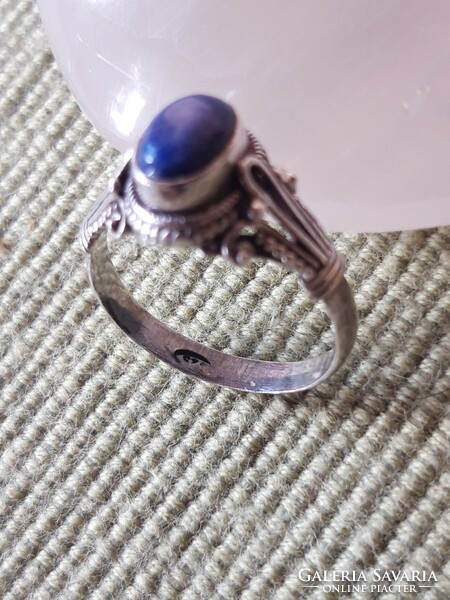 Lápisz köves antik ezüst gyűrű - 57- es méret