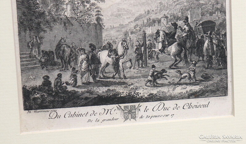 Copper engraving ph. After a painting by Wouwerman, xviii. S.