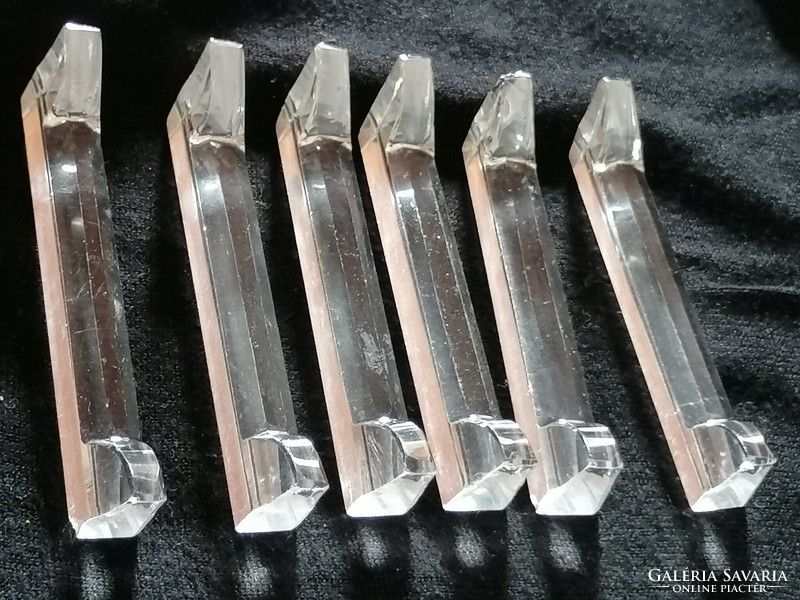 Hat darab elegáns vintage kristály késbak szett