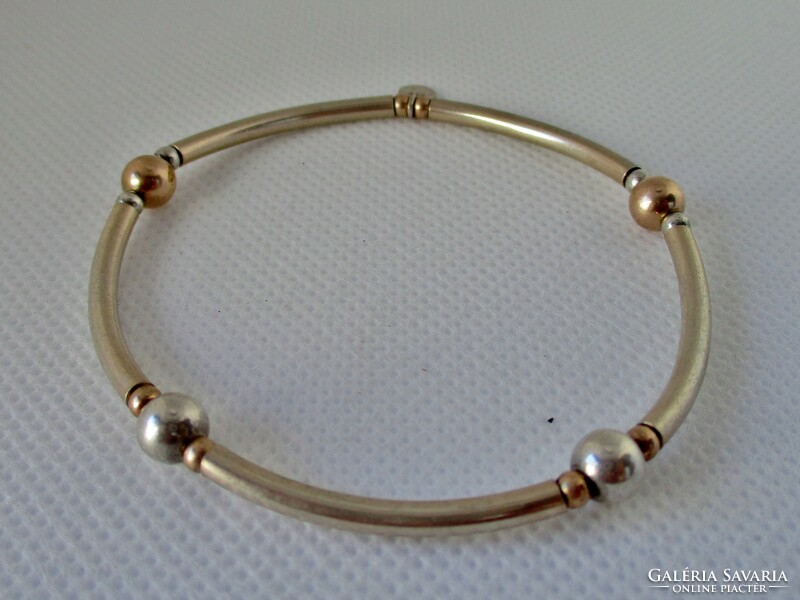 Special silver bracelet with gold-plated parts