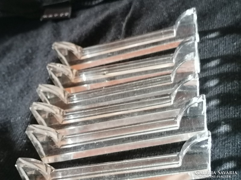 Set of six elegant vintage crystal cutlery