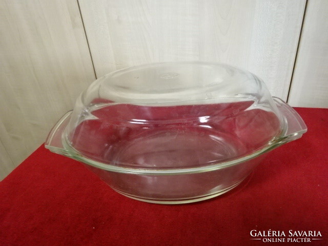 Oval Jena bowl with lid, length 32 cm. Jokai.
