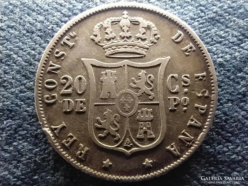 Fülöp-szigetek XII. Alfonso (1874-1885) .835 ezüst 20 Peso 1885 (id64847)