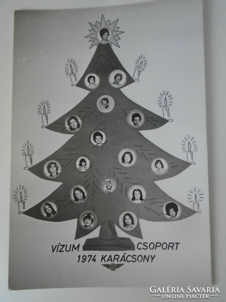 D198499  Régi fotó  -Redőrség -  Vízum csoport  1974 Karácsony  - Karácsonyi üdvözlet