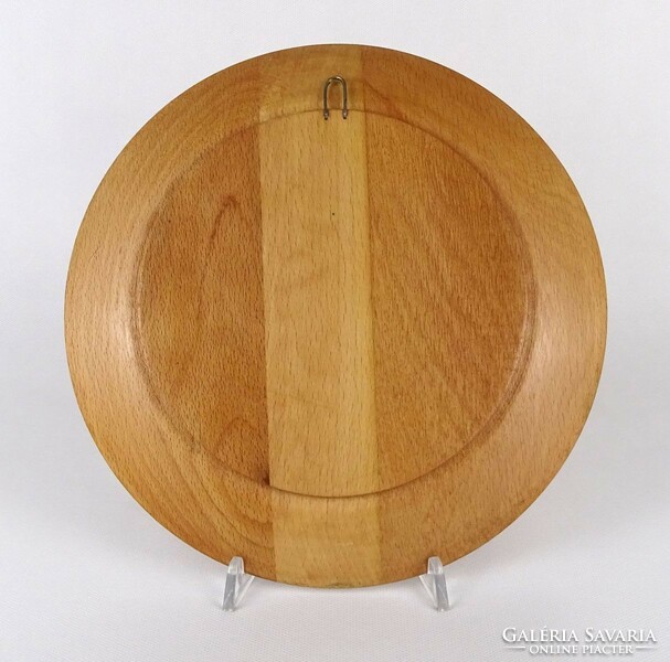 1O899 Erdély címeres fa tányér fali tányér 24.5 cm