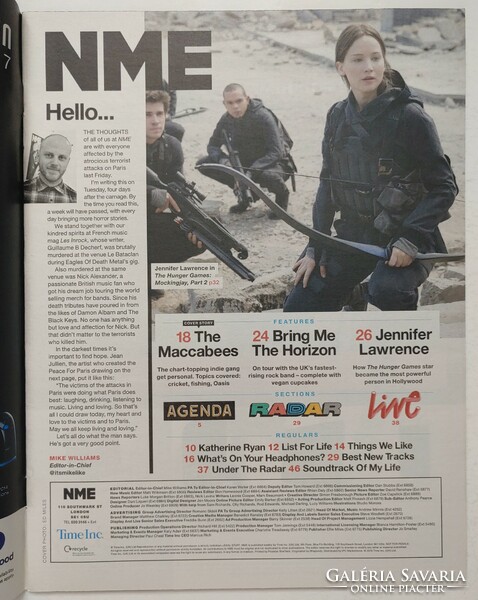 Nme magazine 15/11/20 maccabees bring me horizon star wars jennifer lawrence bieber freddie gibbs