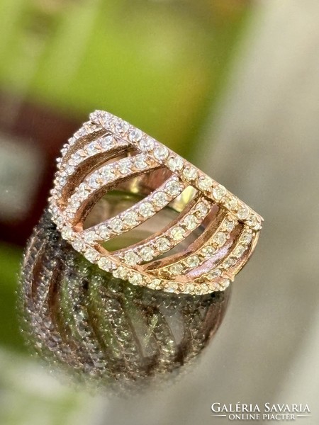 Káprázatos ezüst gyűrű (aranyozott)