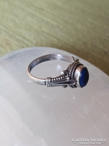 Antique silver ring with lapis lazuli - size 57