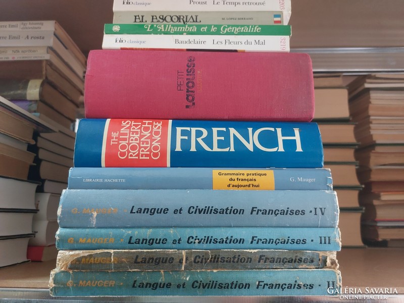 "A Franciák,Svédek,Hollandok és Latinok".Könyvek,szótárak.58 darab.99000.-Ft