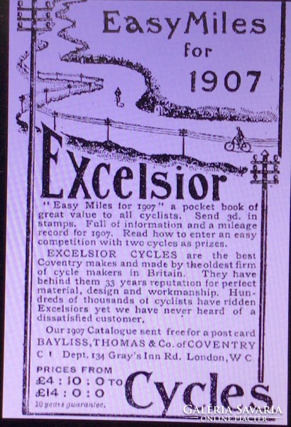Excelsior Bicycle . Veterán kerékpár