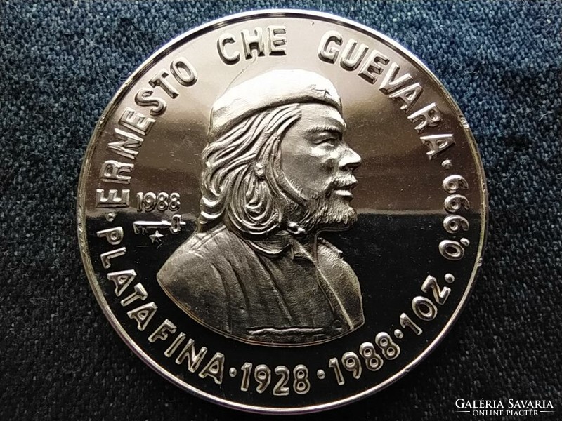 Cuba ernesto (che) guevara .999 Silver 10 pesos 1988 pp (id64773)