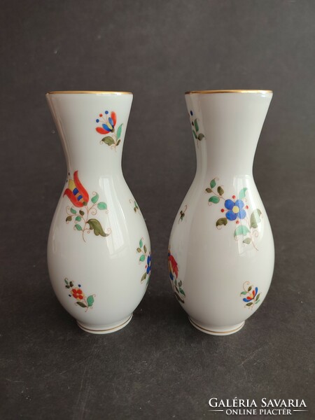 Pair of small vases with folk pattern from Herend - ep