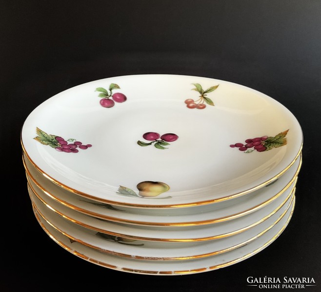 Alföldi set of 5 small fruit plates with fruit patterns