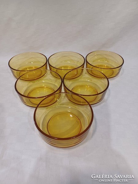 Amber glass compote 6 pcs vitrosax italy
