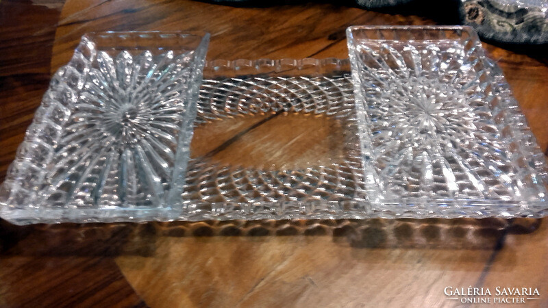 Polished crystal glass tray set - art&decoration