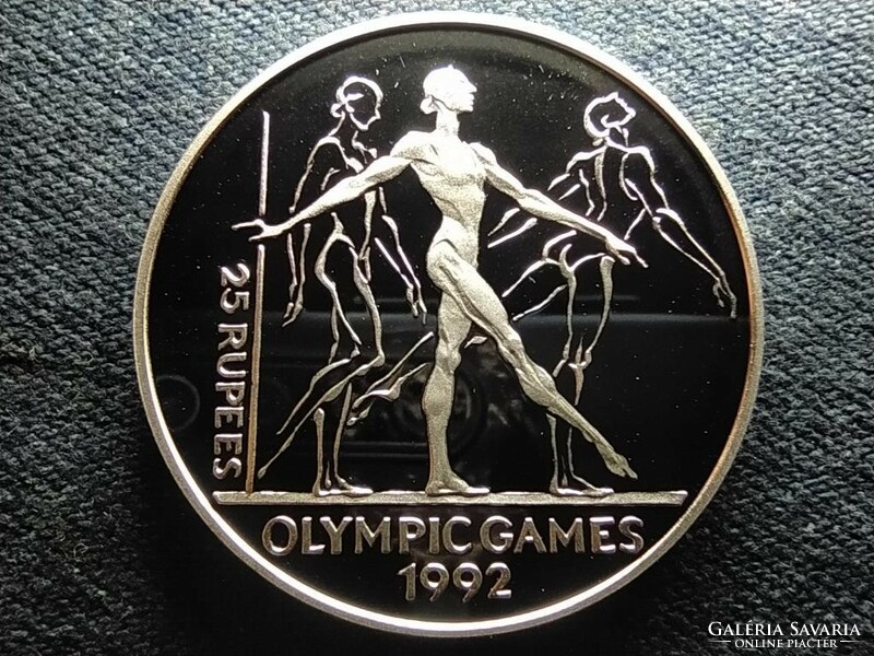 Seychelles Summer Olympics 92 Barcelona Gymnastics .925 Silver 25 Rupees 1993 (id66326)