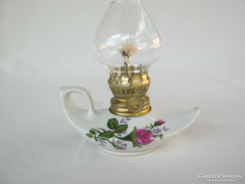 Pink porcelain small kerosene lamp