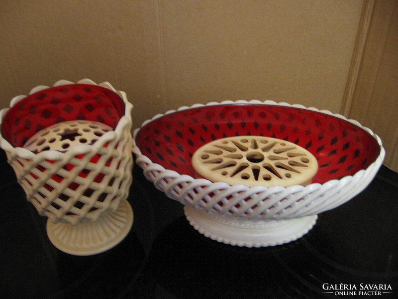 Retro emsa melamine ikebana flower arranging bowls from the 60s
