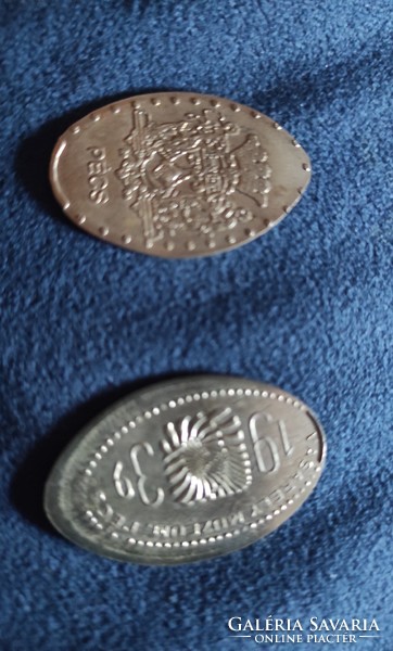 Two printed coins