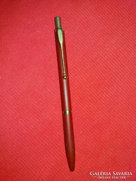 Retro stationery manufacturer ballpoint pen with brown cover and copper parts as shown in the pictures