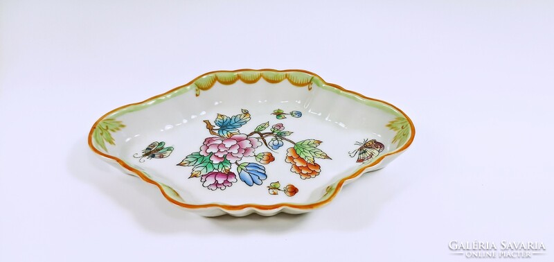 Herend, jewelry holder bowl with Victoria pattern, antique hand-painted porcelain, flawless! (B146)
