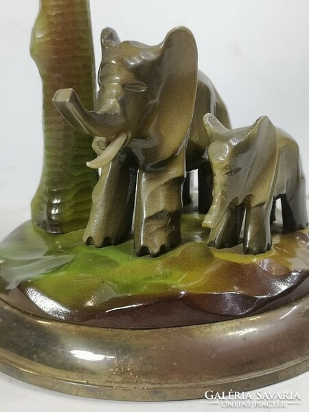 Safari table lamp with elephants - 50177