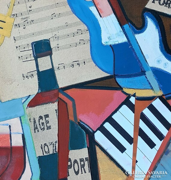 Still life with instruments and ports - collage