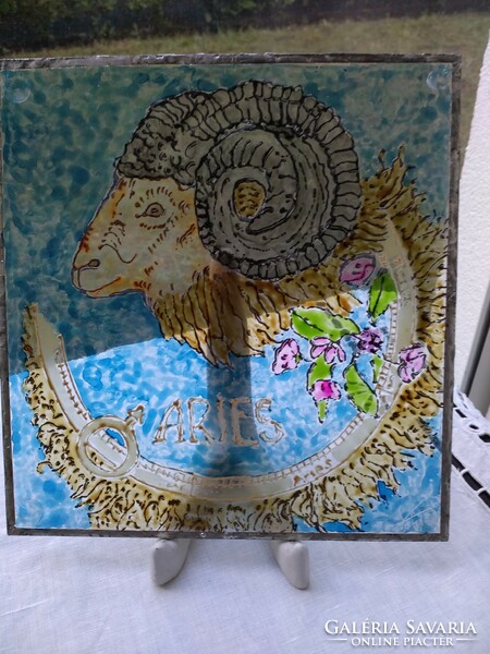 This ram glass painting is a real rarity