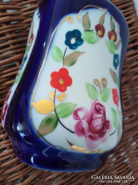 Kobaltkék szín, orosz, porcelán váza - kézi festetten
