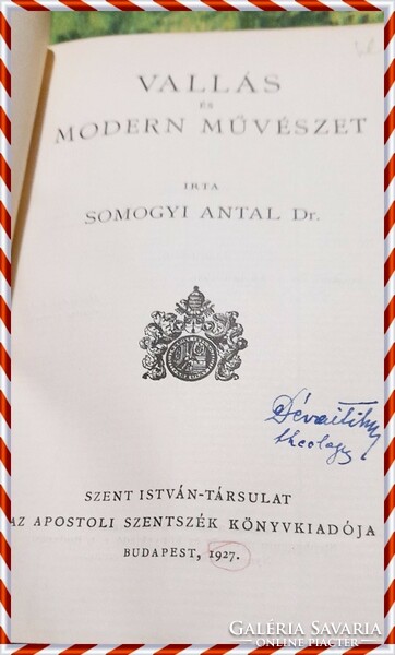 Vallás és modern művészet (Szent István ) - 1926 Dr. Somogyi Antal
