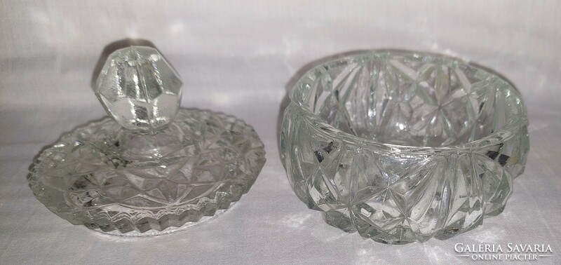 Thick glass sugar container with lid