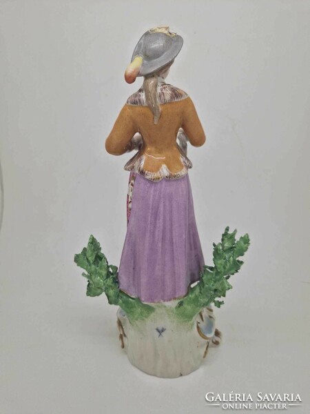 Antique German Thuringian calk porcelain lady 23cm