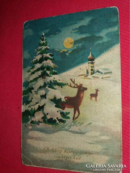 Antik 1937 karácsonyi képeslap a képek szerint