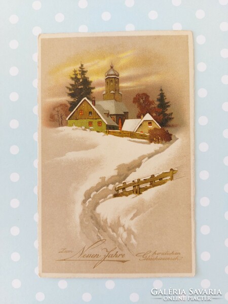 Régi képeslap 1939 karácsonyi levelezőlap havas táj