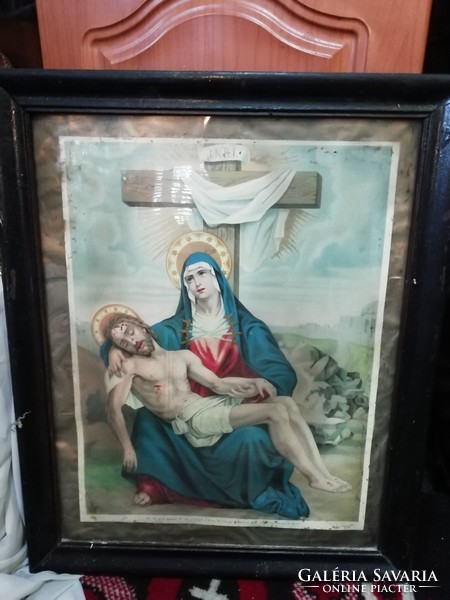 Antique holy picture size 64 cm x 44 cm 3.
