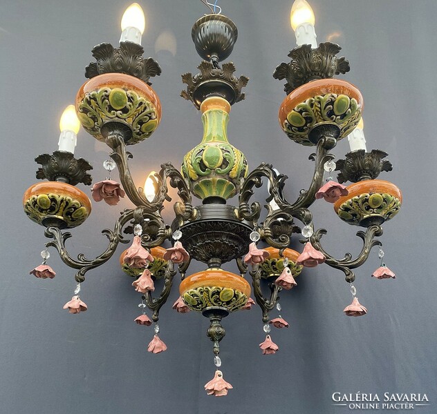 Hand painted bronze chandelier. Italian luxury chandelier.