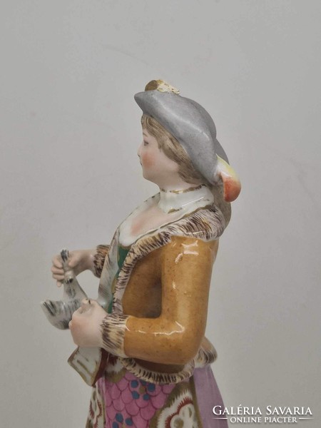 Antik német thüringiai kalk porcelán hölgy 23cm