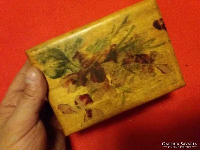 Antique 1908.Hand painted gift floral wooden box 