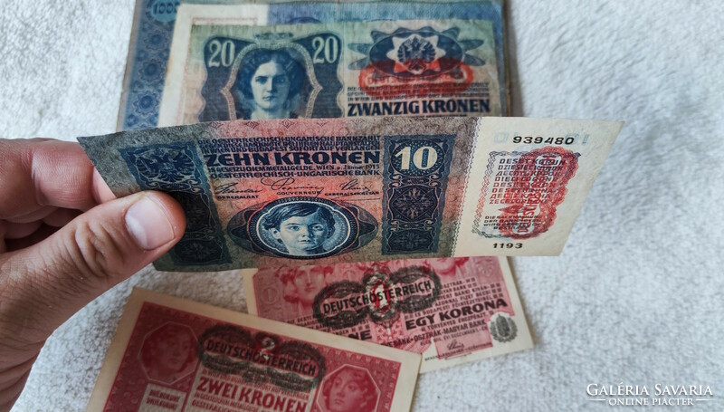 OMM Korona sor (1902-1918) – 1, 2, 10, 20, 50, 100, 1000 DÖ (aUNC-F) | 7 db bankjegy