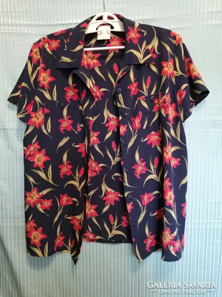 40's colorful patterned women's blouse, shirt, top, eastex
