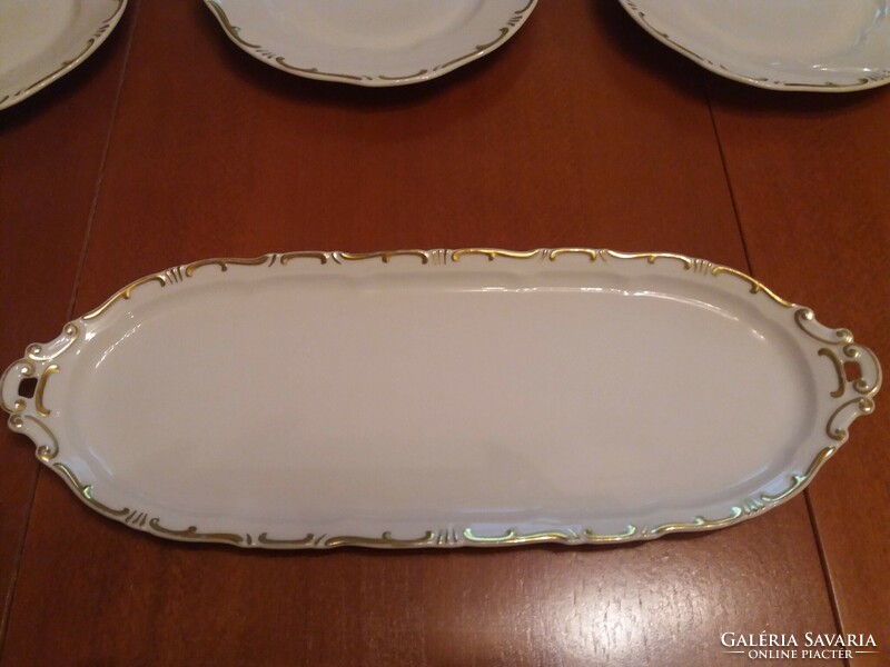 Zsolnay gold stafír dinner set for 6, dinner set with large plates