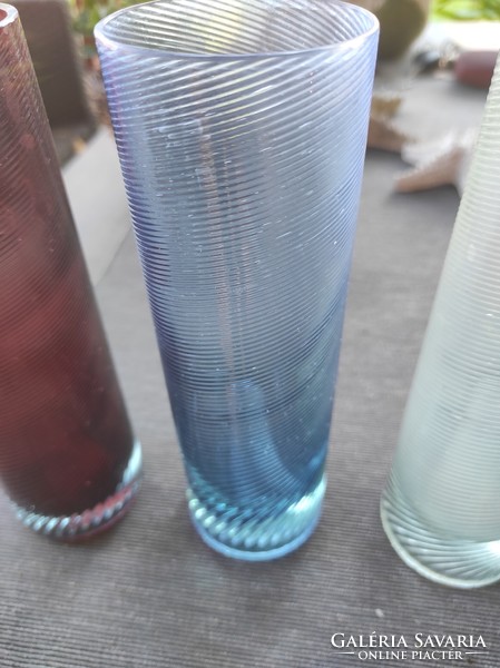 Colored thick-walled glass glasses.