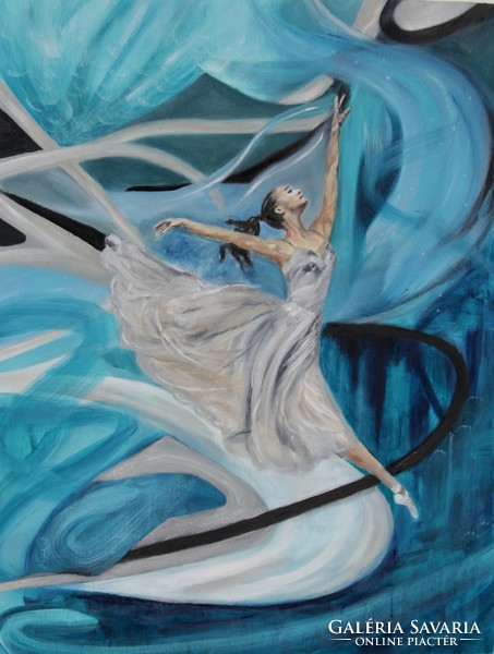 Dance of the flow / oil painting / modern / Mónika Katalin Pál