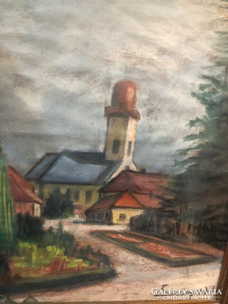 Nagybányai festő szignált festménye, papir fán, olaj, 50 x 35 cm-es.