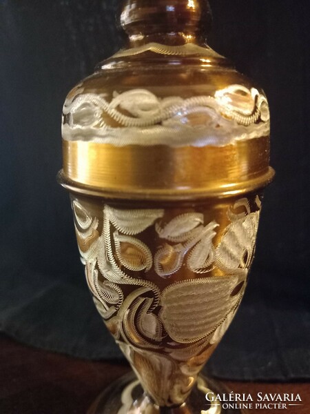 Copper vase with flower pattern